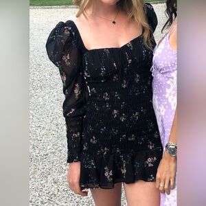 For Love and Lemons Black Floral Dress